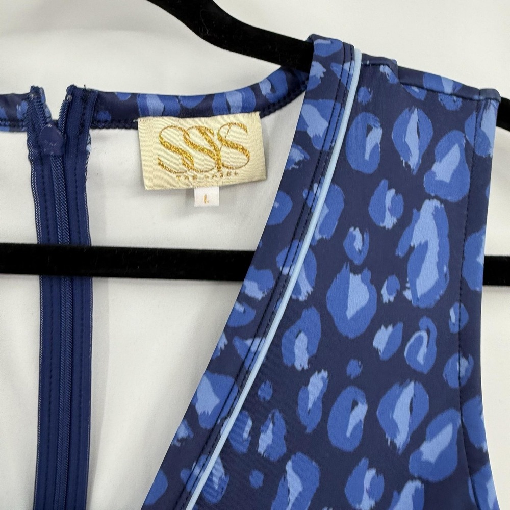 SSyS The Label Romper Dress Womens Large Blue Animal Print Tropical Vacation - Picture 2 of 12
